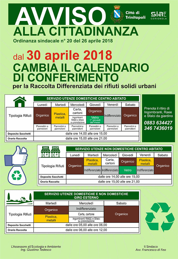 orari raccolta