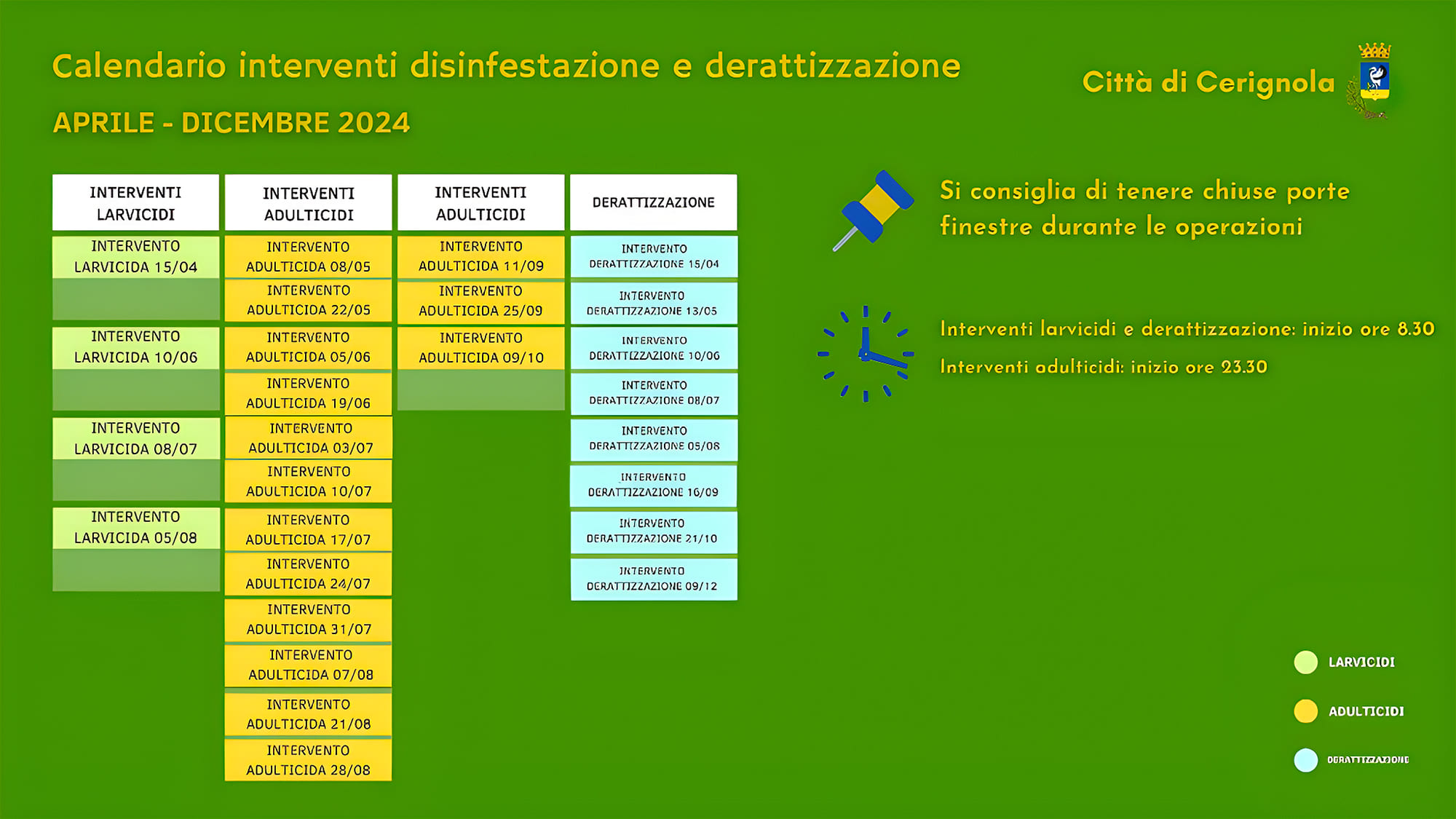 temi calendario disinfestazione