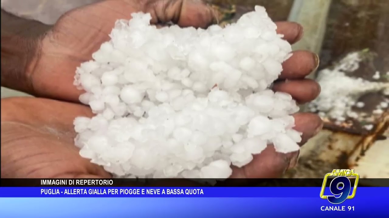 Puglia, allerta gialla per pioggia e neve anche a bassa quota