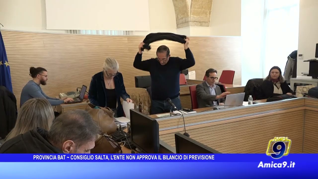 Salta la seduta del Consiglio provinciale della BAT: l’ente non approva il bilancio di previsione