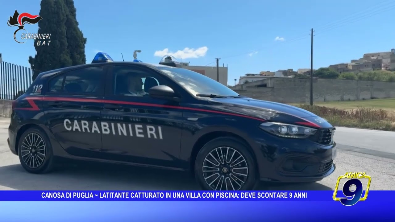 Canosa di Puglia, latitante arrestato in una villa con piscina: deve scontare nove anni di reclusione