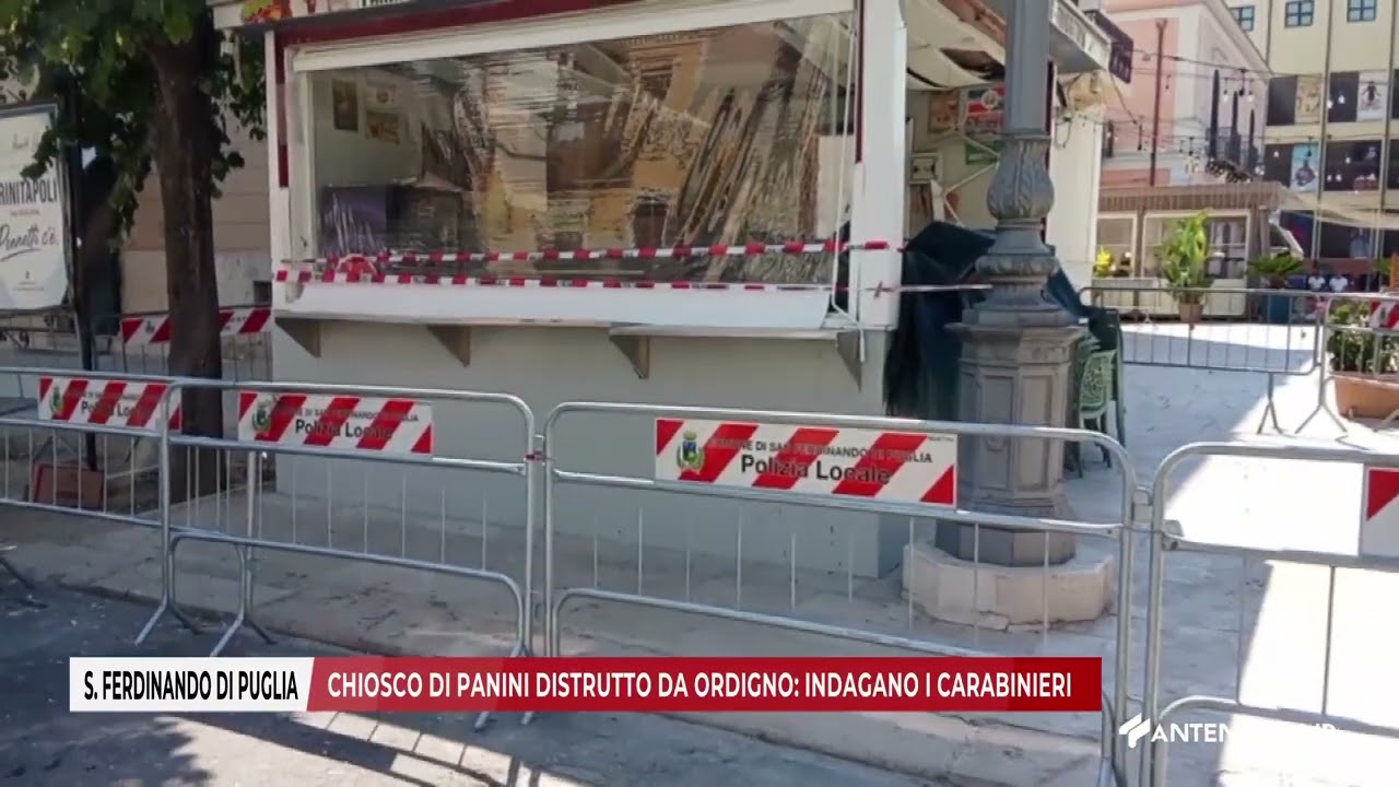 San Ferdinando di Puglia, ordigno devasta un chiosco di street food: indagano i carabinieri