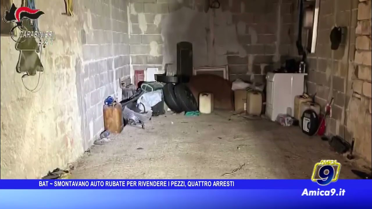 Smontavano auto rubate per rivendere i pezzi: quattro arresti nella BAT