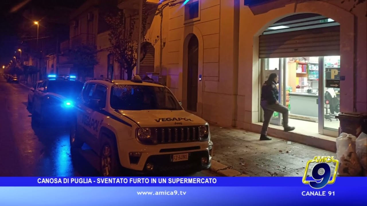 Canosa, sventato furto in un supermercato. L’arrivo della vigilanza privata mette in fuga i malviventi